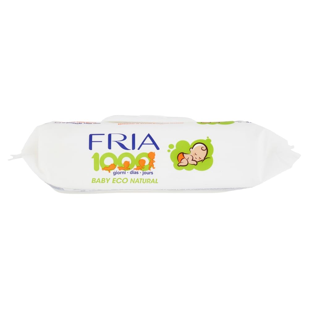Fria Baby Eco Natural Salviette per Cambio Pannolino 1000 Giorni, Confezione 72 Salviette