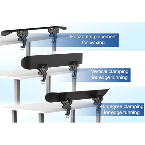 IGOSKI Tornillo de banco de esquí y snowboard, mangos antideslizantes para tornillo de banco mejorado, ajustable para esquiar y cera, con posición de trabajo horizontal y vertical - imagen 4