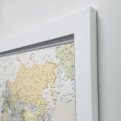 Carte de voyage pour épingles cadre blanc pour salon et bureau