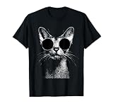 Chat abyssin Style Grunge Hipster avec Lunettes de Soleil T-Shirt