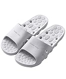  Sandales Style Claquettes Massage Homme Femme Unisexe, Large Bride Semelle avec Trou, Chaussons de Maison Plage pour l\'été, Gris, 40/41 EU