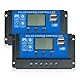 Sporgo 30A Solar Laderegler 2 Stück: 12V-24V Solarladeregler PWM Ladegerät Solar Panel Controller Batterie Intelligente Regle mit 5V Dual USB Port 5V Beleuchtung Timer Control LCD Display