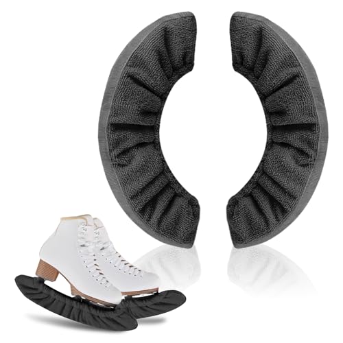 HMDZMR Ice Skate Guards Hockey Blade Protector Ice Skate Covers Ice Skating Accessories for Ice Skating, Figure Skates, Hockey (Black, L)