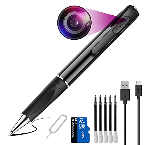 Spy Camera Pen â€“ Hidden Spy Pen with 64GB SD Card, Hidden Cam, Portable Hidden Spy Pen Camera, Hidden Spy Cam, 1080p Full HD Surveillance Pen Camera