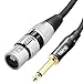 Tisino Female XLR auf 1/4 (6,35 mm) TS Mono Jack Unsymmetrisches Mikrofonkabel Mikrofonkabel für dynamisches Mikrofon - 2 Meters