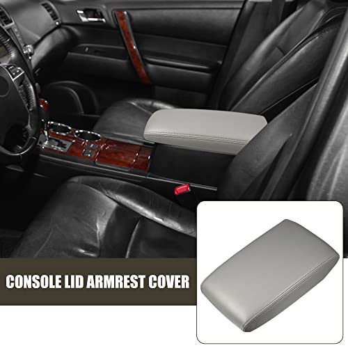 X AUTOHAUX Car Center Console Lid Armrest Seat Box Cover Protector for Toyota Highlander 3.5L 2008-2014 Armrest Cover Pad Faux Leather Gray by X AUTOHAUX - Image 2