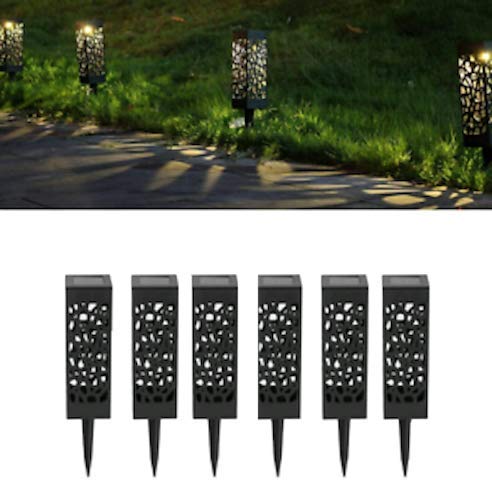Solar Garden Lights Outdoor, 6 Pack Solar Powered with Warm White LED Lights, Waterproof Solar Ornament Lights for Patio, Yard, Pathway Dusk to Dawn Auto On/Off UK Ship by ATOZ Electronics
