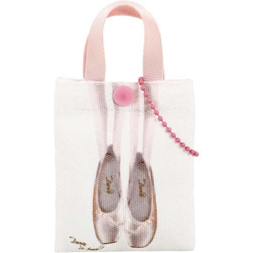Mini Slippers Canvas Bag with Earphones Storage Bag Coin Key Organizer Accessory Tote Bag for Dance Enthusiasts