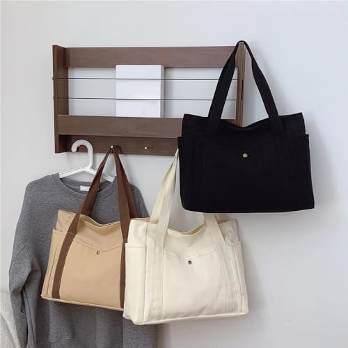 Large Capacity Canvas Tote Bags For Work Commuting Carrying Bag College Style Student Outfit Book Shoulder Bag Shopping Bag2