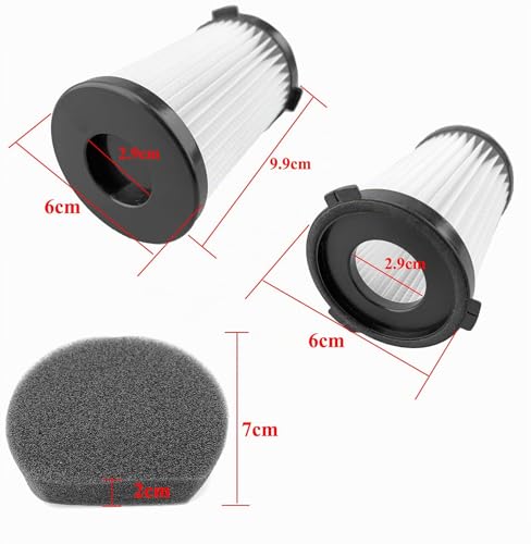 Miniatura 5 de 4 Filtros Y 4 Esponjas Para Aspiradora Cecotec Conga Thunderbrush 520 550 560 E Handyforce 2761 2759