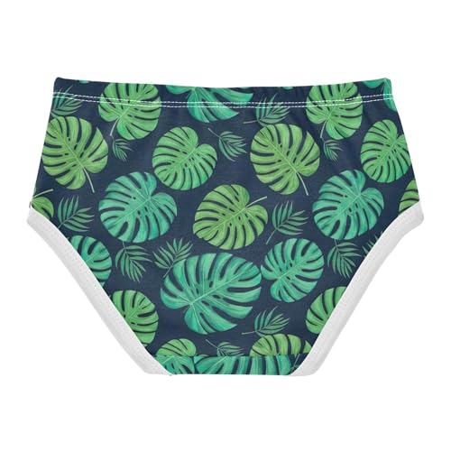 Vivid Green Leaves Black Panties Little Girl Toddler Girls Underwear Cotton Designer Kids Undies Briefs 2t2