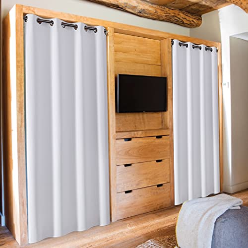 Fake Folding Accordion Door,Doorway Curtain Wall Haning Privacy Divider For Room Seperation,Interior Temporary Portable Cover For Open Sliding Closet,Fits Opening 24/30/36 Wide,80 Inches Long,White #TOP3