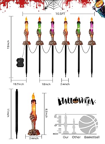 6 Pack Halloween Pathway Lights Lighted Candle Stake for Yard Table Decor  - image 5