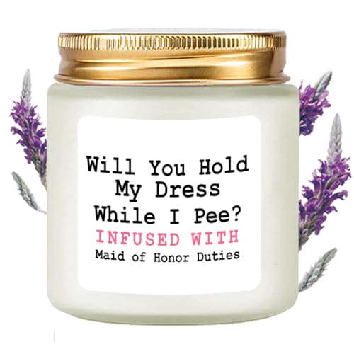 LAMIVEENLA Maid of Honor Gifts Scented Lavender Soy Candle 4oz