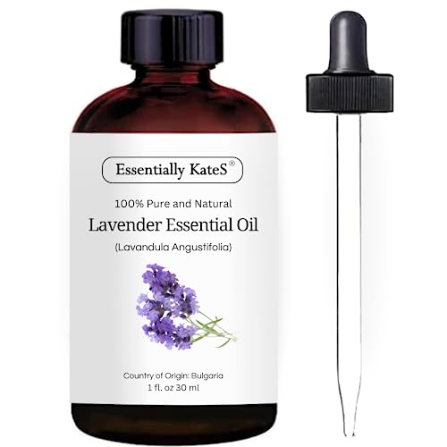 Essentially Kates Lavender Oil 1 Fl. Oz. - Bulgarian - 100% Pure And Natural, Therapeutic Grade With A Glass Dropper #TOP3
