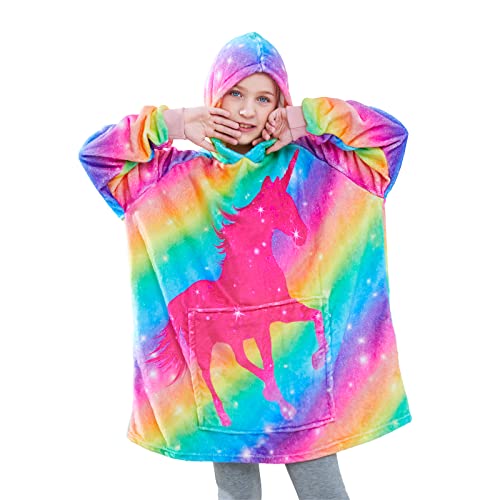 Ausletie Wearable Blanket Hoodie For Kids Oversized Sweatshirt Blanket For Girls Boys, Kids Snuggie With Pockets,Fits 6-12 Years #TOP10