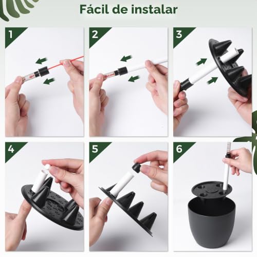 Miniatura 5 de T4u Auto Riego Plantador Negro 15cm Ronda Paquete De 4, Planta Maceta Cajas Para Interiores Al Aire Libre Jardines De Windowsill Idea Regalo Para Cumpleaños Y Boda Y Navidad