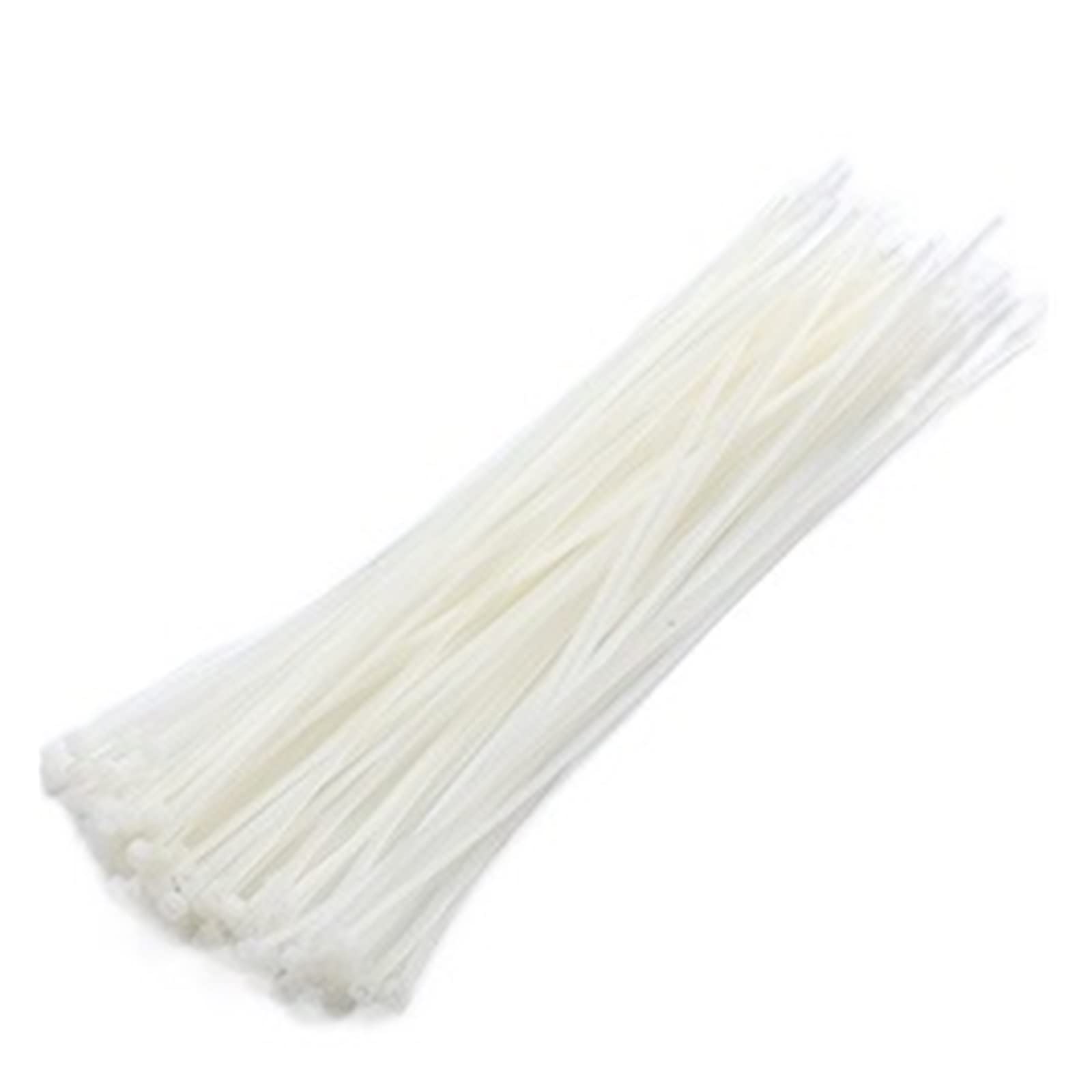 Nylon Cable Tie Buckle， Self Locking Nylon Cable Ties 20 Pcs 3x150mm Multicolor(White)