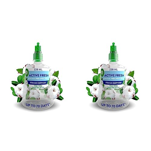 Air Wick Aerosol-Free Automatic Air Freshener Spray | Fresh Cotton| Refills| 24x7 Active Fresh Odour Neutraliser | Lasts Up to 70 Days (Pack of 2)
