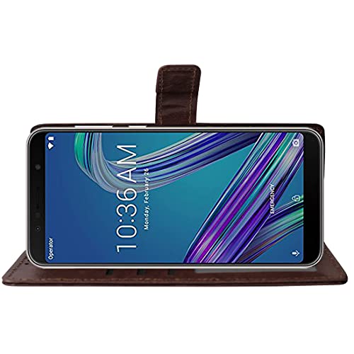 Image of Flip Cover Compatible with Asus Zenfone Max Pro M1 | Premium Leather Finish | Inbuilt Pockets & Stand | Flip Cover Back Case for Asus Zenfone Max Pro M1 (Coffee)