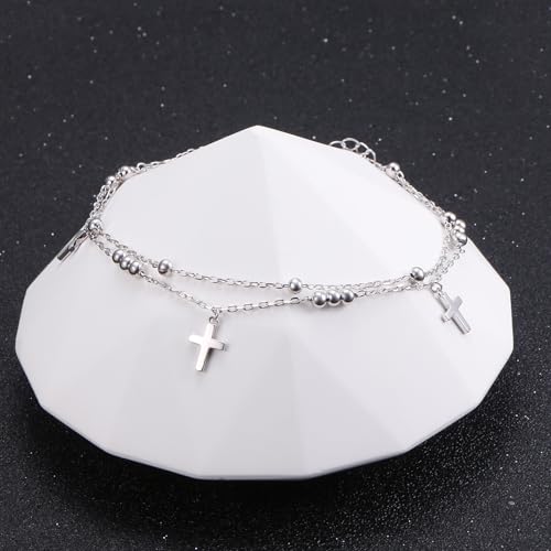 Image of Anklet for Women S925 Sterling Silver Adjustable Foot Plus Ankle Bracelet