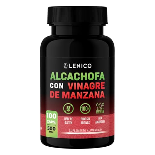 Catálogo de Alcachofas fijas los preferidos por los clientes. 38 Lenico| Alcachofa con Vinagre de Manzana | Suplemento Alimenticio en Cápsulas | 100 Cápsulas de 500 mg | Alta Absorción | Sin Gluten ni Aditivos