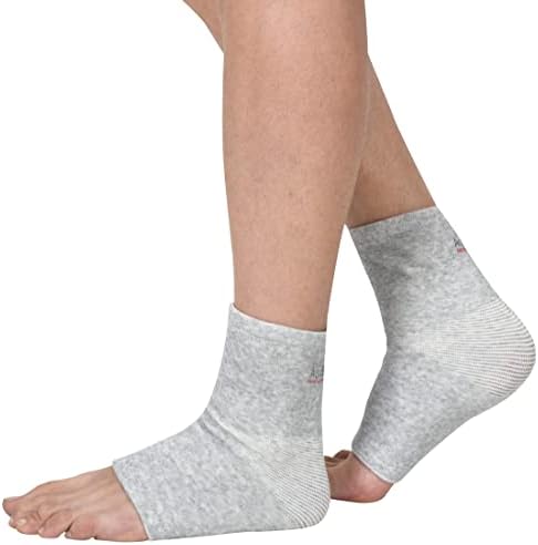 AccuSure Pair Of Bamboo Yarn 4 Way Stretchable Bi-Layered Construction Ankle Compression Support Joint Pain Relief, Sprains, Tendonitis Reduce, For Men & Women (XL)