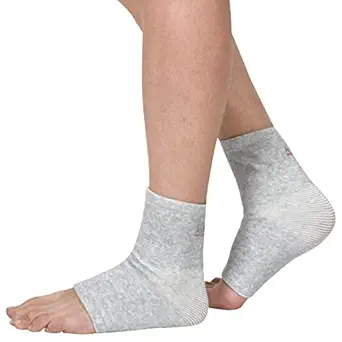AccuSure Pair of Bamboo Yarn 4 Way Stretchable Bi-Layered Construction Ankle Compression Support Joint Pain Relief, Sprains, Tendonitis Reduce, For Men & Women- Extra Large (XL)