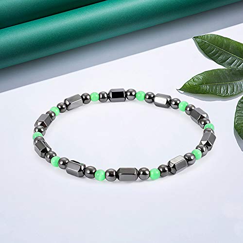 Leeofty 1 PCS emagrecimento Healthcare Round Black Stone Terapia Magnética Mão corrente Body Care He