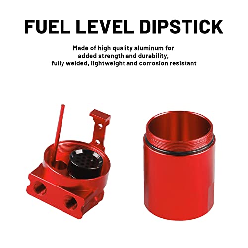 Image of 350ml Aluminum Oil Catch Can Polished Oil Separator Tank Compatible with Ford F150 2.7EB 3.5EB 5.0L Passenger Side 2011-2021, Expedition 3.5L EcoBoost 2018-2021, Raptor 3.5L Ecoboost 2017-2021,Red