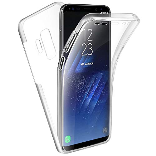 TBOC Hülle für Samsung Galaxy S9 D845 (5.8") - Cover [Transparent] Komplett [Silikon TPU] Full Body [360 Grad] Schutzhülle Vorder und Hinten Seite Ultra Dünn Handy Tasche Anti Fingerabdruck Kratzer Cover