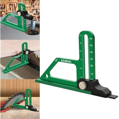 Table Saw Height Gauge Ruler, Adjustable 0-60mm Precision Depth Measuring Tool Depth Gauge with Metric & Inch Scale Setting Gauge for Router, Drill Press Cover