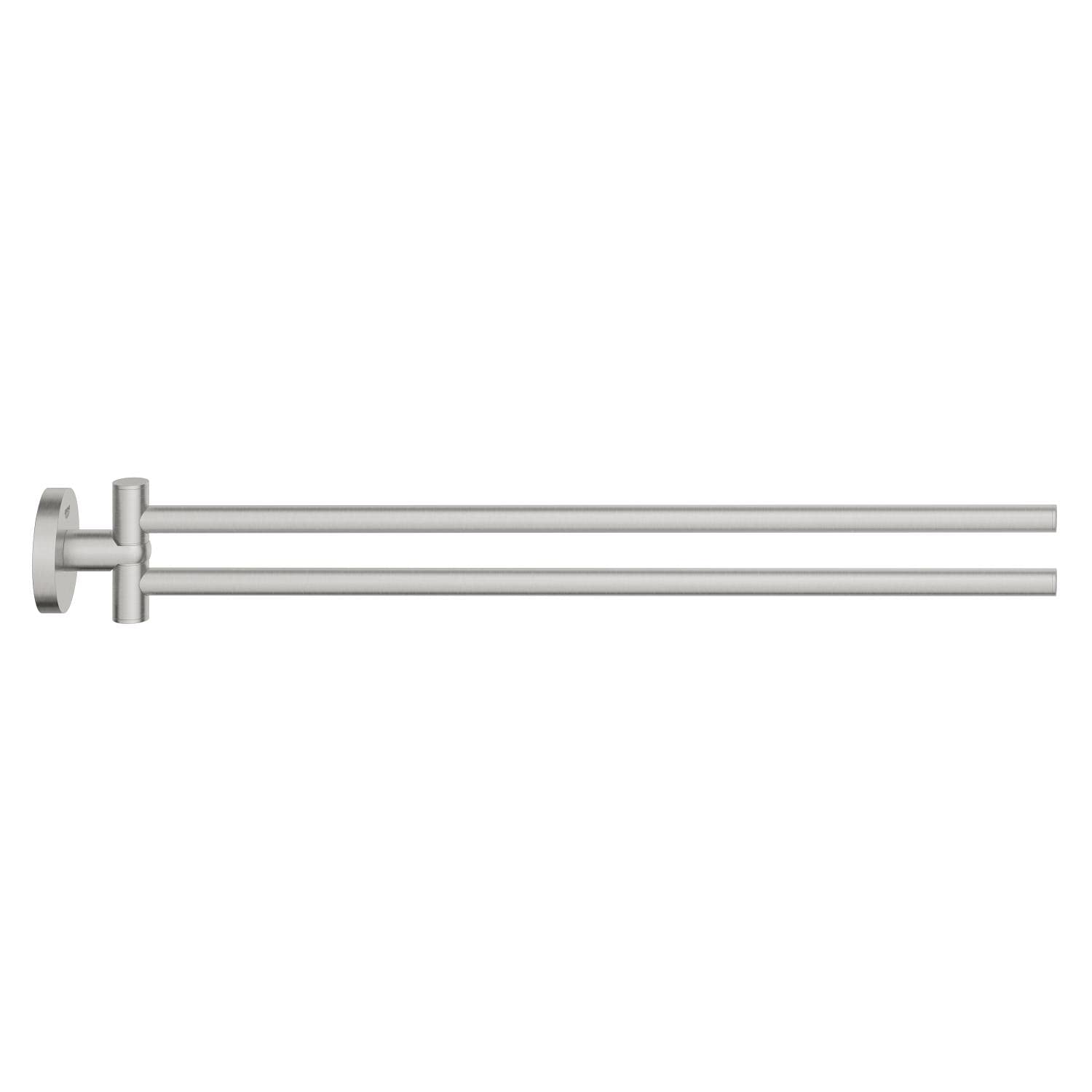 GROHE QuickFix Start, Portasciugamani Metallo, Fissaggio nascosto, Viti e tasselli inclusi, Facile da montare, Misura 439 mm, Super Steel, 41183DC0