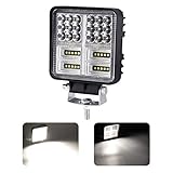 Luz Antiniebla Práctica Perfecta: Diseñada para satisfacer las diferentes necesidades de luz de carretera y luz de cruce, puede proporcionar una visibilidad más brillante de la carretera por delante, convirtiéndola en una luz de conducción o luz de trabajo ideal para Jeep, 4x4, camión, motocicleta, SUV, ATV, vehículo minero , tractor, camión, todoterreno, vehículo de construcción, maquinaria agrícola y minera, barco, etc