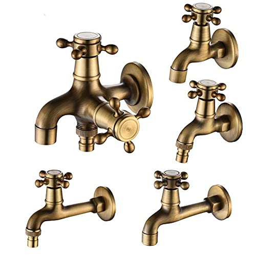 Robinet mitigeur mural vintage en laiton pour balcon, buanderie, machine à laver, évier à froid unique pour serpillère, piscine, jardin extérieur, design durable et élégant