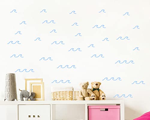 88 piezas pack vinilos olas oceánicas para pared miniatura 1