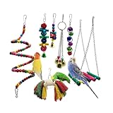 Housoutil 7stücke Papageienspielzeug Beißspielzeug Und Haustierschaukel Aus Tierschaukel Für Vogelartikel Zum Klettern Und Spielen