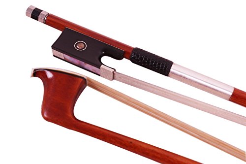 Yinfente Violin Bow Pernambuco Wood Full Size 4/4 Ebony Frog Advance Bow Hair (With-Pattern) #TOP15