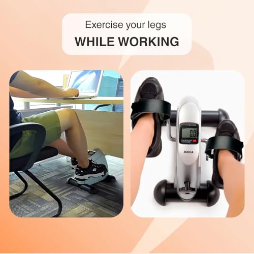 Image of Ciclovida Pedal Exerciser - Under Desk Bike for Arms and Legs, Adjustable Resistance, LCD Display, Physical Therapy & Rehab, Non-Slip Straps, Home & Office