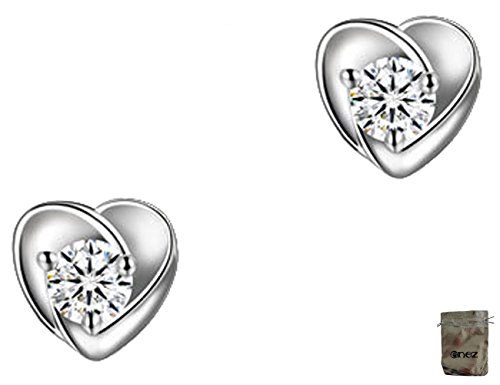 Orecchini a forma di cuore in argento Sterling 925...