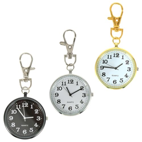Reloj de bolsillo para enfermeras en aleación de zinc con esfera clara y lectura fácil (pack de 3)