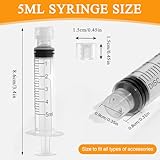 12 Pack luer lock syringe 5ml, Plastic Syringe with Cap, Syringes without Needle, Syringe Luer Lock for Science Labs, Glue Applicator, Measuring Liquids, Individually Sterile Sealed - Image 3