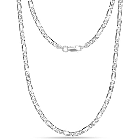 LeCalla 20 Inch Sterling Silver Figaro Necklace Cover