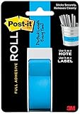 Post-it Full Adhesive Roll, 1 in x 400 in, Mediterranean Blue, 1-Pack (2650-P)