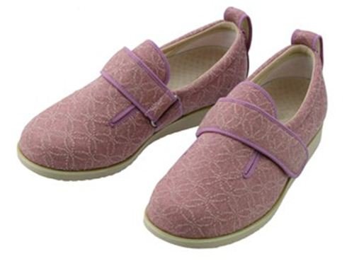 介護シューズ あゆみ ダブルマジックII雅 施設・院内用 レディース ピンク Lサイズ(23.0~23.5cm) 足囲3E 両足
