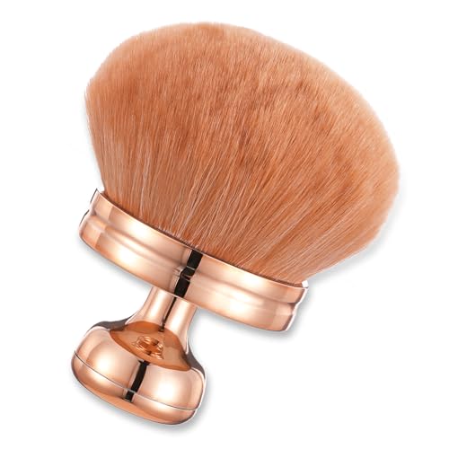 Pinceau de maquillage - Grand pinceau à poudre - Applicateur de fond de teint - Tête de champignon - Pinceau à blush Kabuki - Pinceau de maquillage pour application de fond de teint et blush