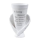 Fox Valley Traders Memorial Cemetery Garden Vase by Maple Lane Creations, Resin, 10” High x 5” Diameter