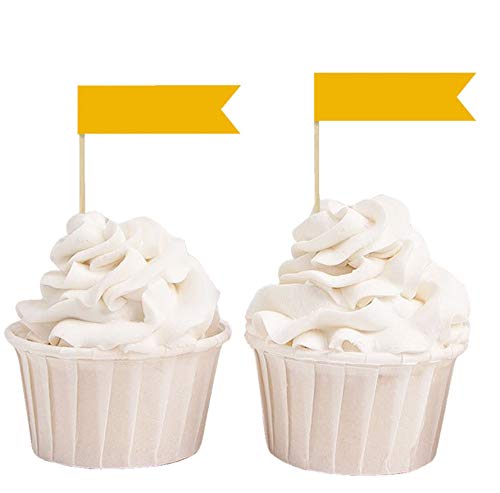 Darling SouvenirDarling Souvenir Plain Flags Cupcakes Topper Dessert Decorations Cake/Cupcake Party Topper Picks - Pack Of 40