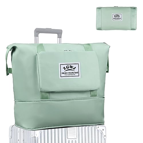 Expandable Travel Tote Bag Green