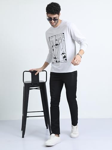 Image of OFFENDERS Mens Exclusive Graphic Printed Round Neck Full Sleeve Premium Tshirt 100% Cotton (Pack of 1)